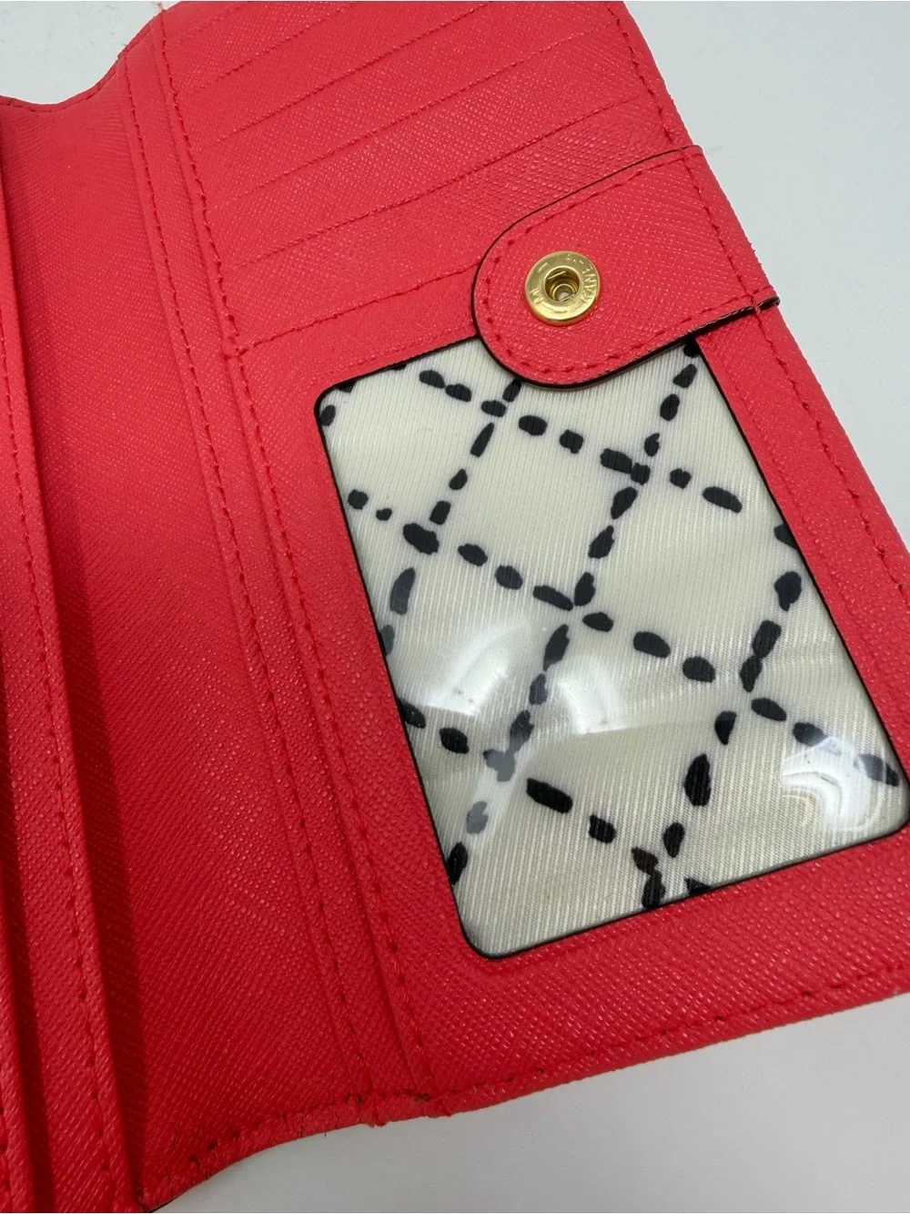 Kate Spade New York Stacy Laurel Way Wallet Coral Red Saffiano Leather